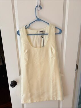 Tuckernuck Ivory Dupioni Mollie Sleeveless Scoop-Neck Mini Dress